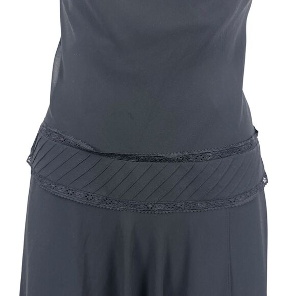 Liz Claiborne Womens Black Asymmetrical Scoop Neck Chiffon Whimsigoth Dress sz 6 - Picture 6 of 16